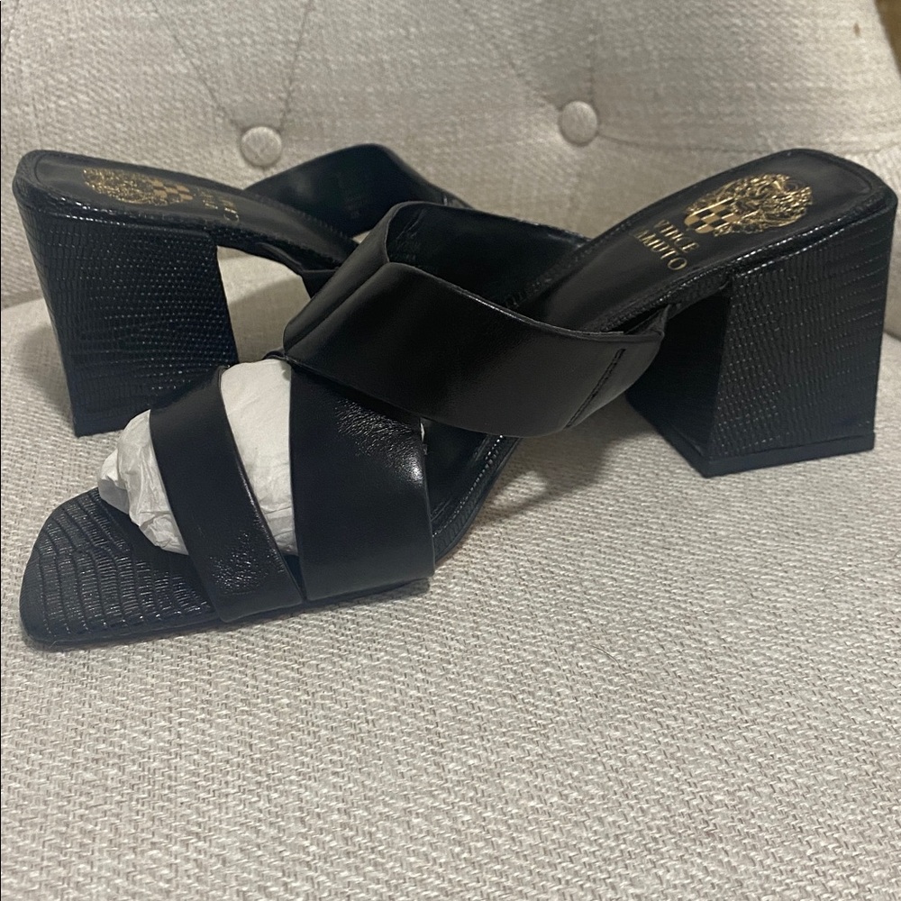 Vince Camuto Black Block Heel Sandals